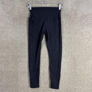 American Giant Pants Womens 4 Black High Rise Leggings Athletic Pockets Made USA